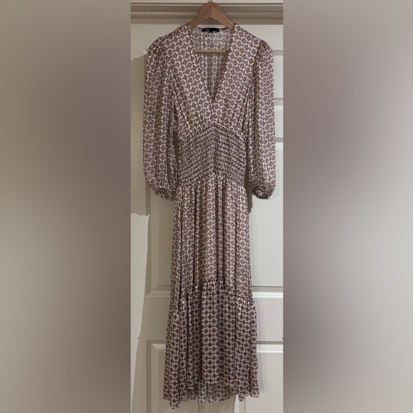 Maje Printed Chiffon Midi Dress - Picture 5 of 8